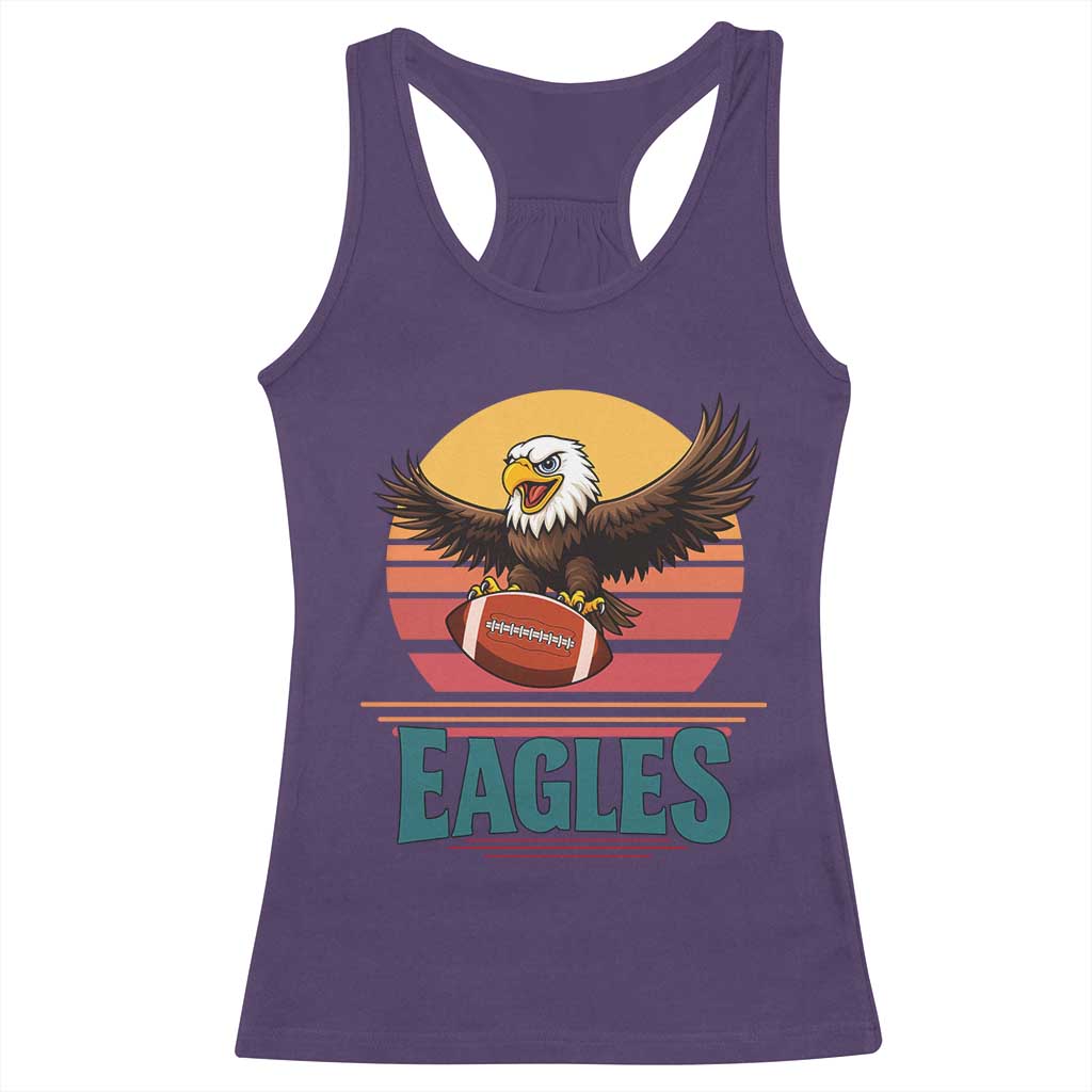 Funny Eagle Football Fan Racerback Tank Top Retro Vintage Style - Wonder Print Shop