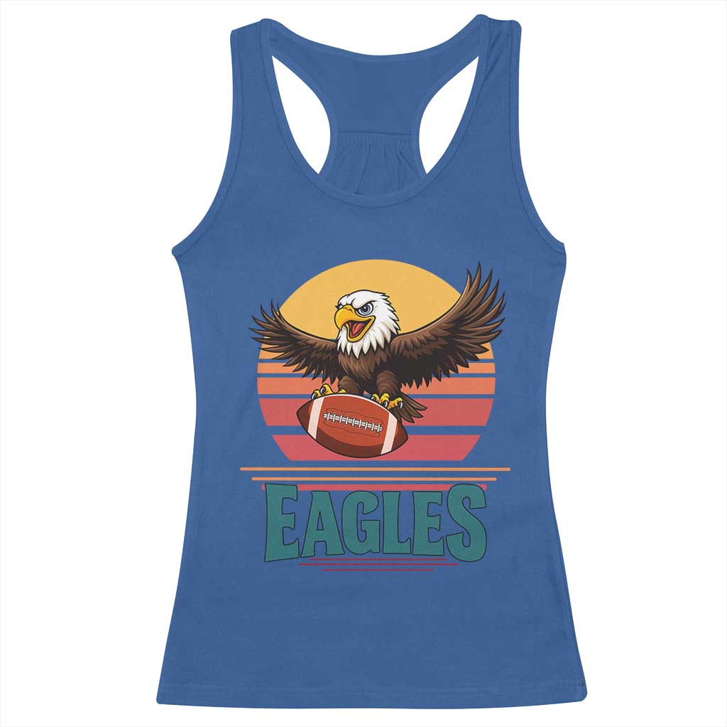 Funny Eagle Football Fan Racerback Tank Top Retro Vintage Style - Wonder Print Shop