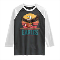 Funny Eagle Football Fan Raglan Shirt Retro Vintage Style - Wonder Print Shop