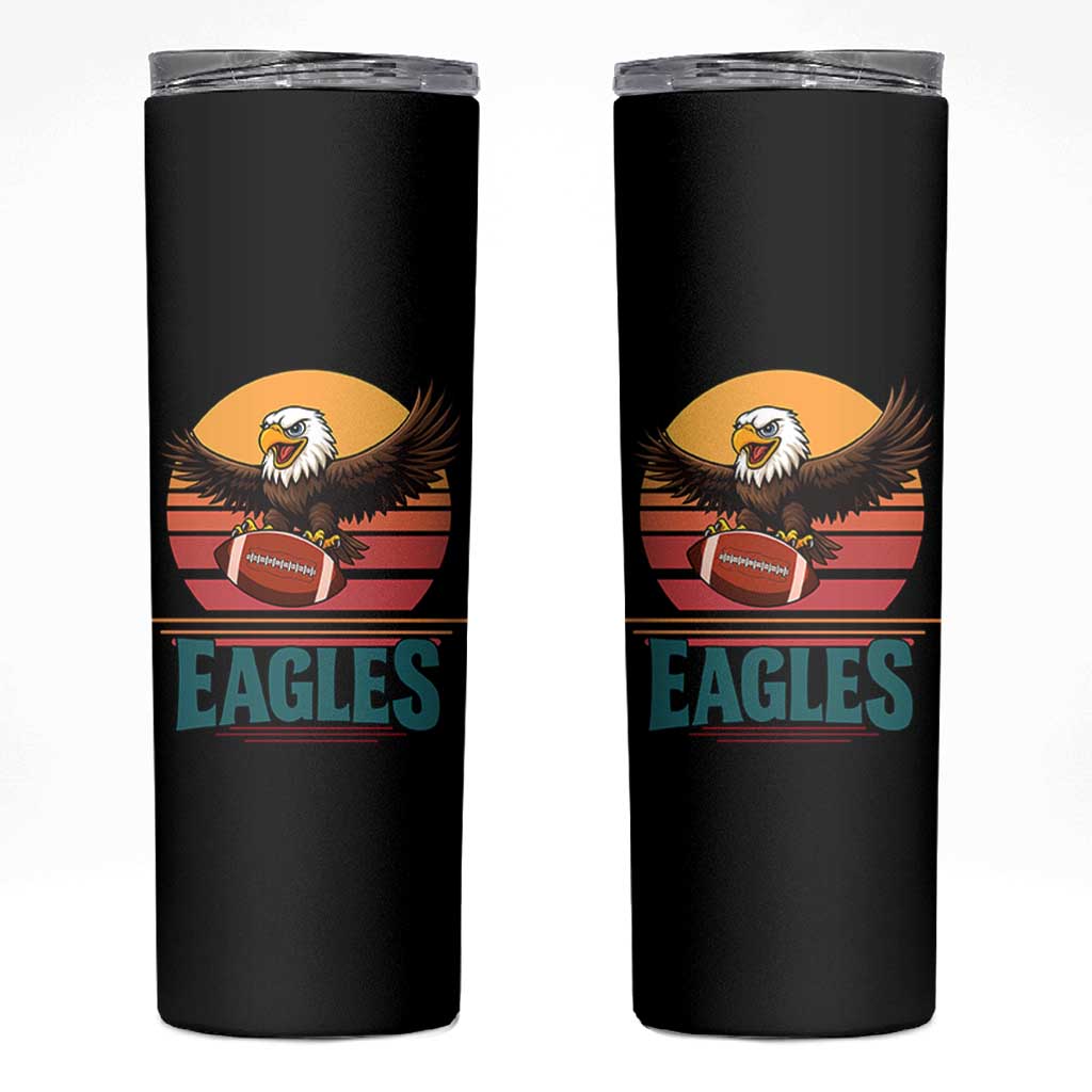 Funny Eagle Football Fan Skinny Tumbler Retro Vintage Style - Wonder Print Shop