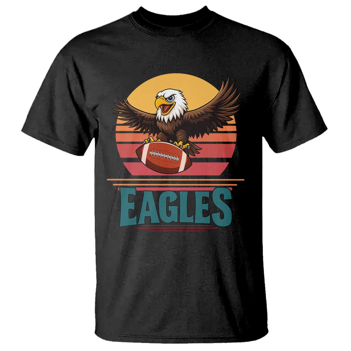 Funny Eagle Football Fan T Shirt Retro Vintage Style - Wonder Print Shop