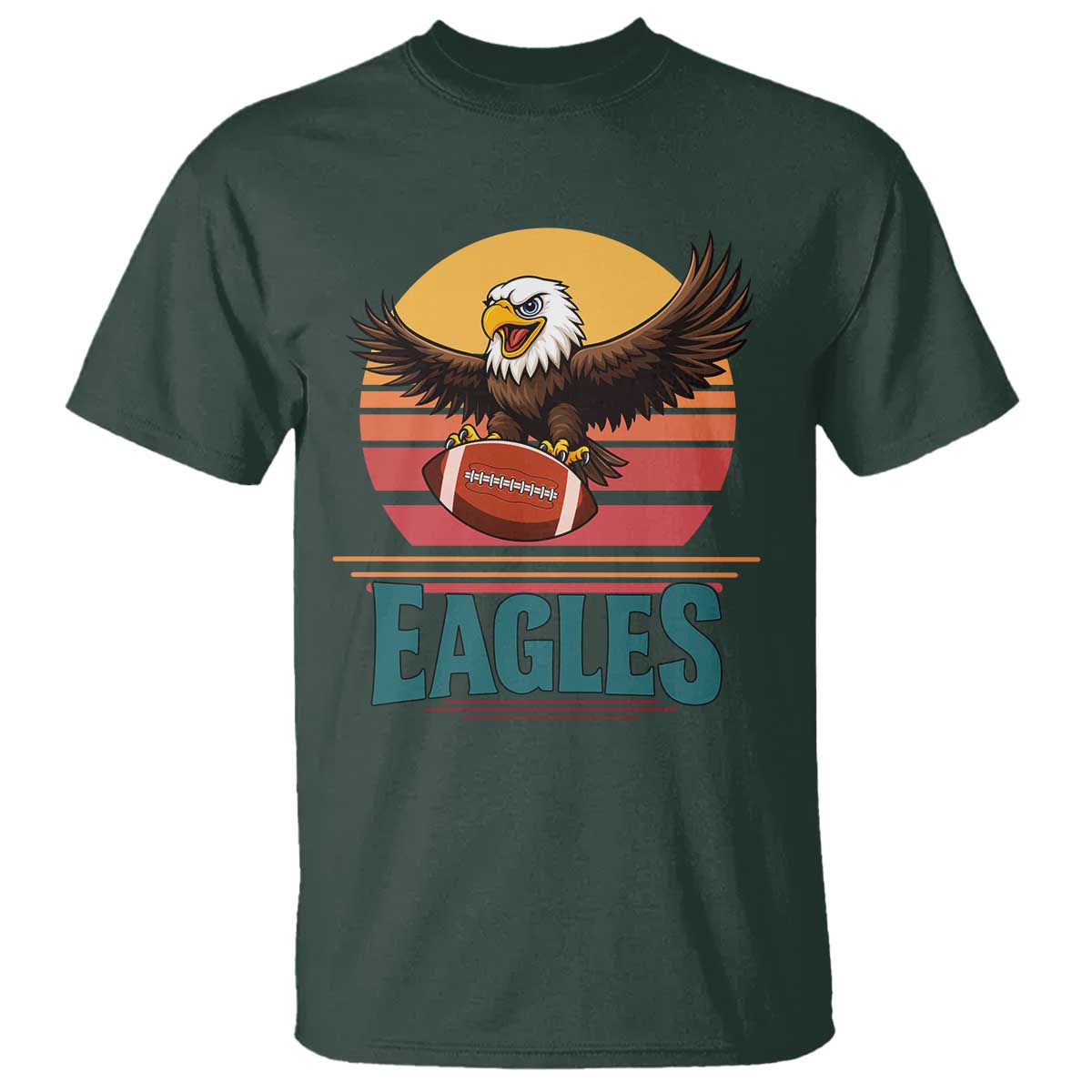 Funny Eagle Football Fan T Shirt Retro Vintage Style - Wonder Print Shop