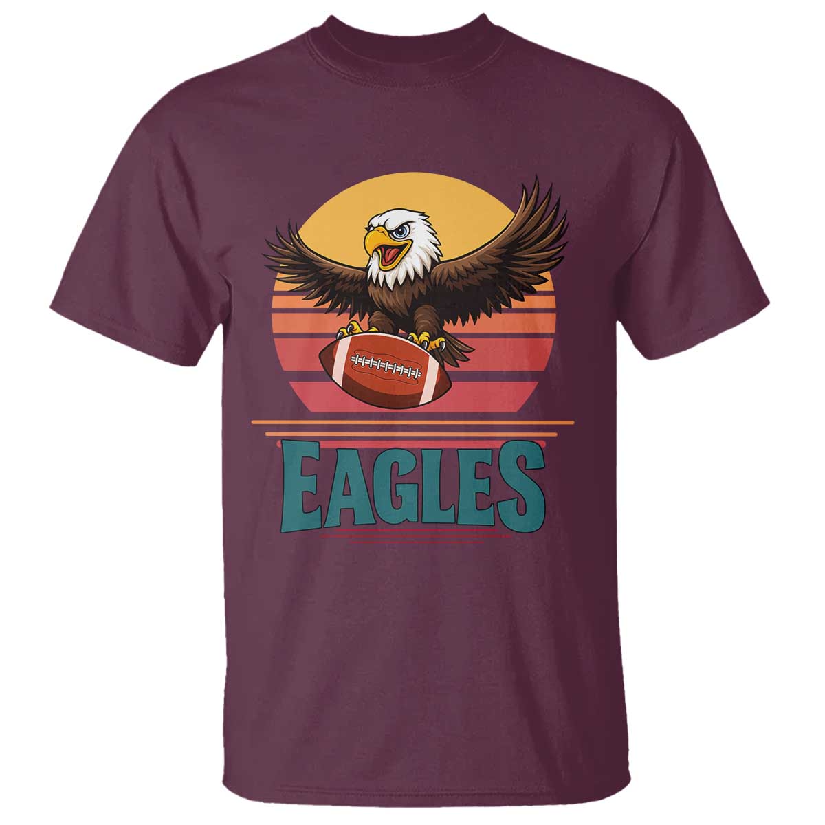 Funny Eagle Football Fan T Shirt Retro Vintage Style - Wonder Print Shop