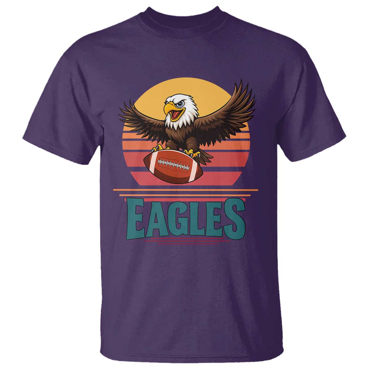 Funny Eagle Football Fan T Shirt Retro Vintage Style - Wonder Print Shop