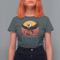 Funny Eagle Football Fan T Shirt For Women Retro Vintage Style - Wonder Print Shop