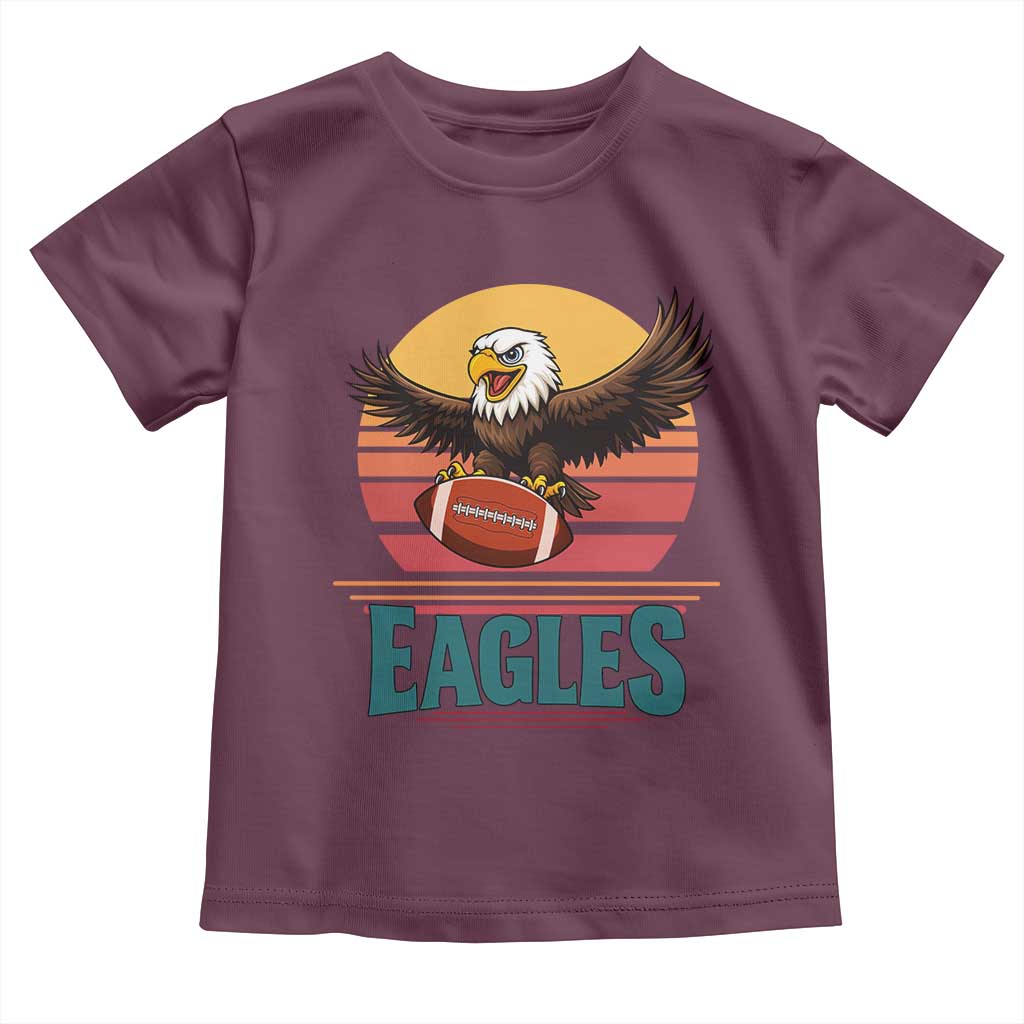 Funny Eagle Football Fan Toddler T Shirt Retro Vintage Style - Wonder Print Shop