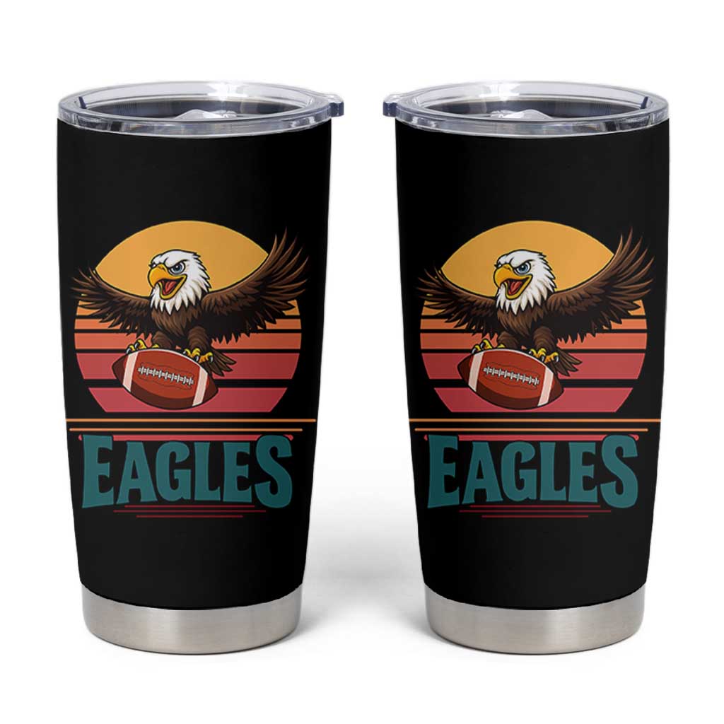 Funny Eagle Football Fan Tumbler Cup Retro Vintage Style - Wonder Print Shop