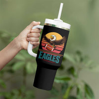 Funny Eagle Football Fan Tumbler With Handle Retro Vintage Style - Wonder Print Shop