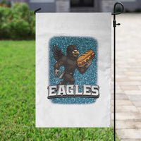 Funny Eagle With Cheesesteak Garden Flag Football Glitter Print - Wonder Print Shop