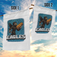 Funny Eagle With Cheesesteak Garden Flag Football Glitter Print - Wonder Print Shop