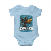 Funny Eagle With Cheesesteak Baby Onesie Football Glitter Print - Wonder Print Shop