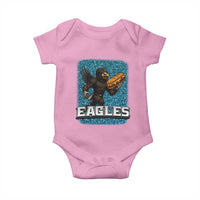 Funny Eagle With Cheesesteak Baby Onesie Football Glitter Print - Wonder Print Shop