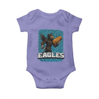 Funny Eagle With Cheesesteak Baby Onesie Football Glitter Print - Wonder Print Shop