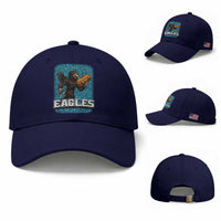 Funny Eagle With Cheesesteak Baseball Cap Football Glitter Print