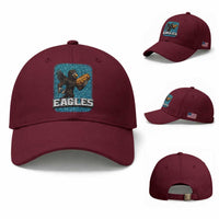 Funny Eagle With Cheesesteak Baseball Cap Football Glitter Print