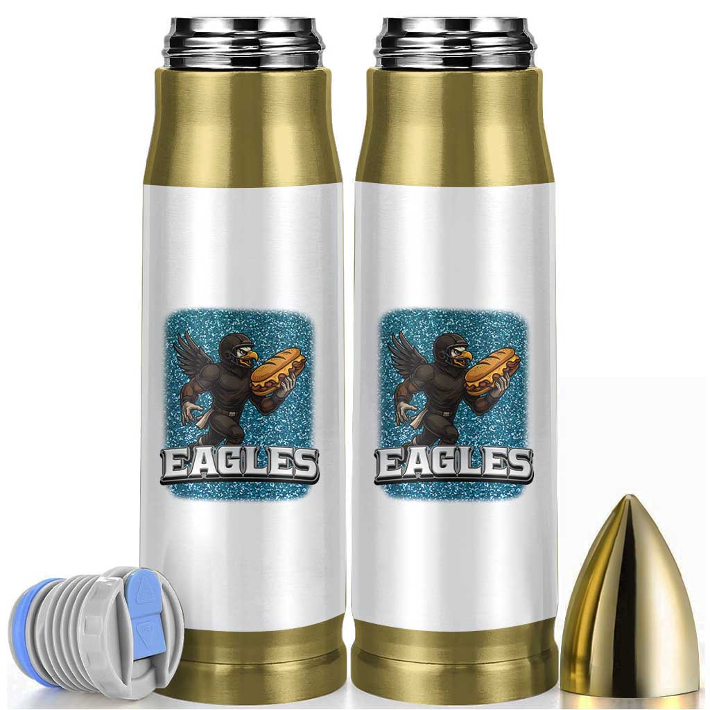 Funny Eagle With Cheesesteak Bullet Tumbler Football Glitter Print - Wonder Print Shop