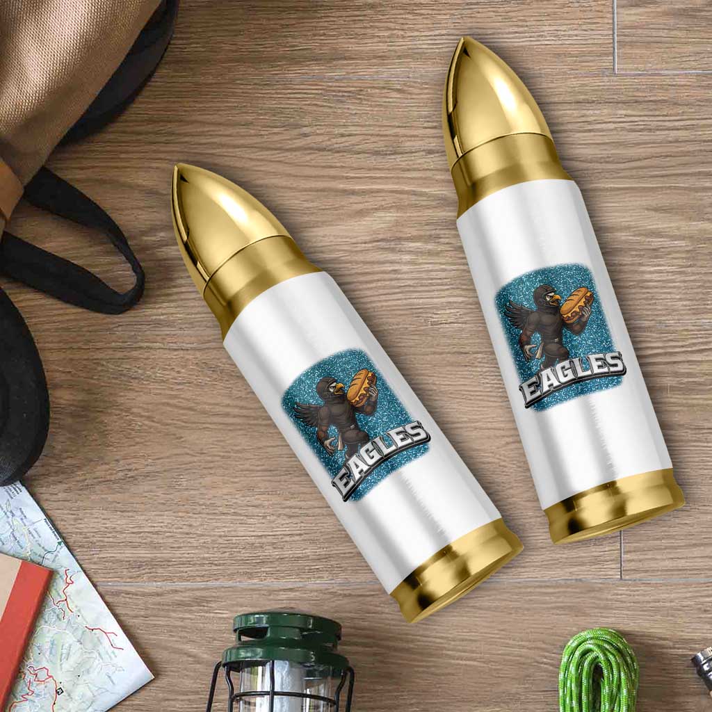 Funny Eagle With Cheesesteak Bullet Tumbler Football Glitter Print - Wonder Print Shop