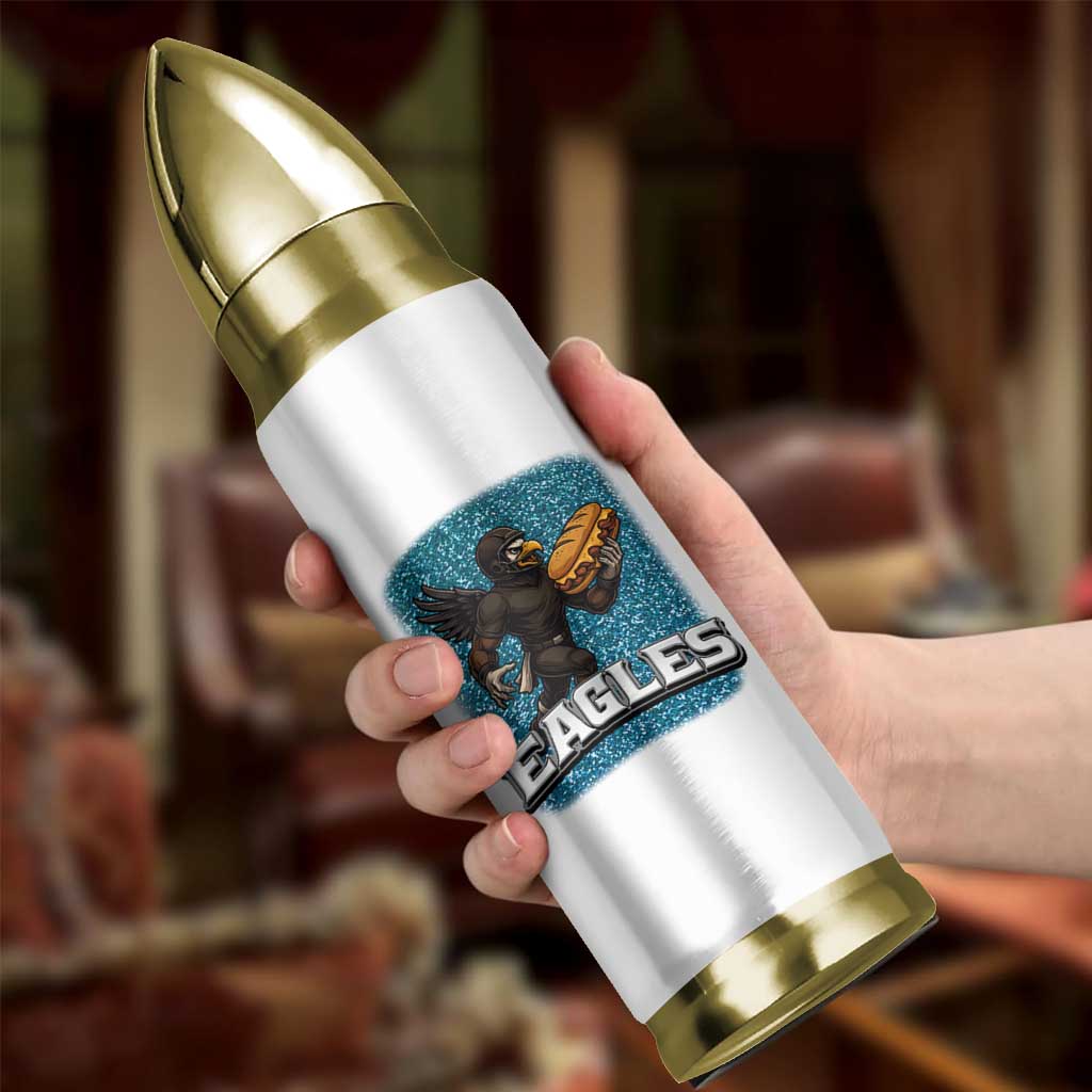 Funny Eagle With Cheesesteak Bullet Tumbler Football Glitter Print - Wonder Print Shop