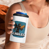 Funny Eagle With Cheesesteak 4 in 1 Can Cooler Tumbler Football Glitter Print - Wonder Print Shop