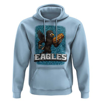 Funny Eagle With Cheesesteak Hoodie Football Glitter Print - Wonder Print Shop