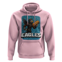 Funny Eagle With Cheesesteak Hoodie Football Glitter Print - Wonder Print Shop