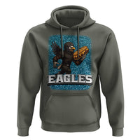 Funny Eagle With Cheesesteak Hoodie Football Glitter Print - Wonder Print Shop