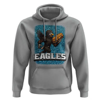 Funny Eagle With Cheesesteak Hoodie Football Glitter Print - Wonder Print Shop