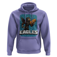 Funny Eagle With Cheesesteak Hoodie Football Glitter Print - Wonder Print Shop
