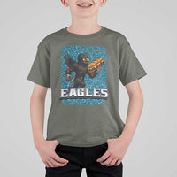 Funny Eagle With Cheesesteak T Shirt For Kid Football Glitter Print - Wonder Print Shop