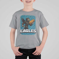 Funny Eagle With Cheesesteak T Shirt For Kid Football Glitter Print - Wonder Print Shop