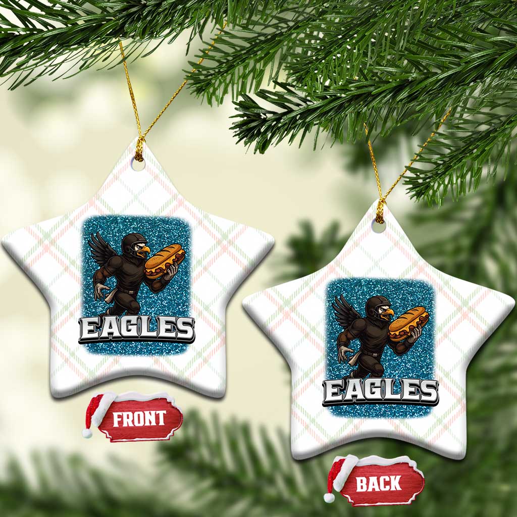 Funny Eagle With Cheesesteak Ceramic Ornament Football Glitter Print - Wonder Print Shop