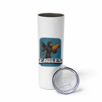 Funny Eagle With Cheesesteak Skinny Tumbler Football Glitter Print - Wonder Print Shop