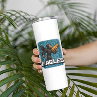 Funny Eagle With Cheesesteak Skinny Tumbler Football Glitter Print - Wonder Print Shop