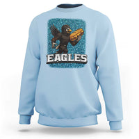 Funny Eagle With Cheesesteak Sweatshirt Football Glitter Print - Wonder Print Shop