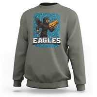 Funny Eagle With Cheesesteak Sweatshirt Football Glitter Print - Wonder Print Shop