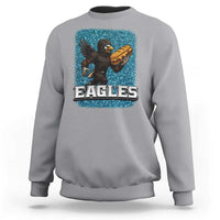 Funny Eagle With Cheesesteak Sweatshirt Football Glitter Print - Wonder Print Shop