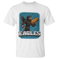 Funny Eagle With Cheesesteak T Shirt Football Glitter Print - Wonder Print Shop