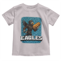Funny Eagle With Cheesesteak Toddler T Shirt Football Glitter Print - Wonder Print Shop