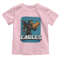 Funny Eagle With Cheesesteak Toddler T Shirt Football Glitter Print - Wonder Print Shop