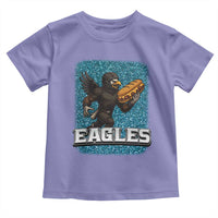 Funny Eagle With Cheesesteak Toddler T Shirt Football Glitter Print - Wonder Print Shop