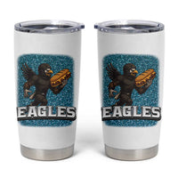 Funny Eagle With Cheesesteak Tumbler Cup Football Glitter Print - Wonder Print Shop