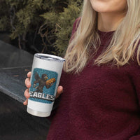 Funny Eagle With Cheesesteak Tumbler Cup Football Glitter Print - Wonder Print Shop