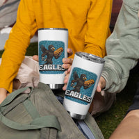 Funny Eagle With Cheesesteak Tumbler Cup Football Glitter Print - Wonder Print Shop