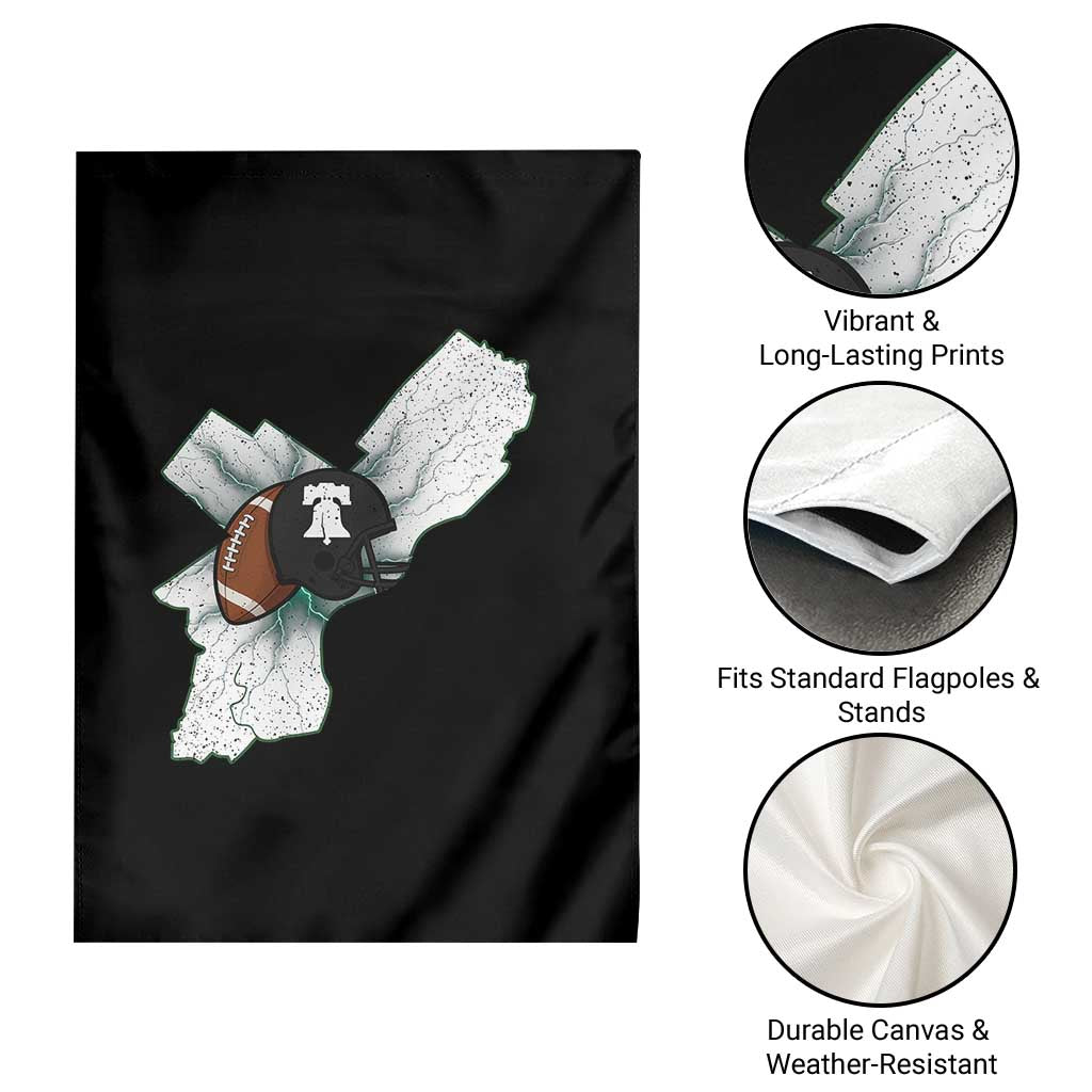 Philadelphia Liberty Bell Football Helmet Lightning Gift Garden Flag - Wonder Print Shop