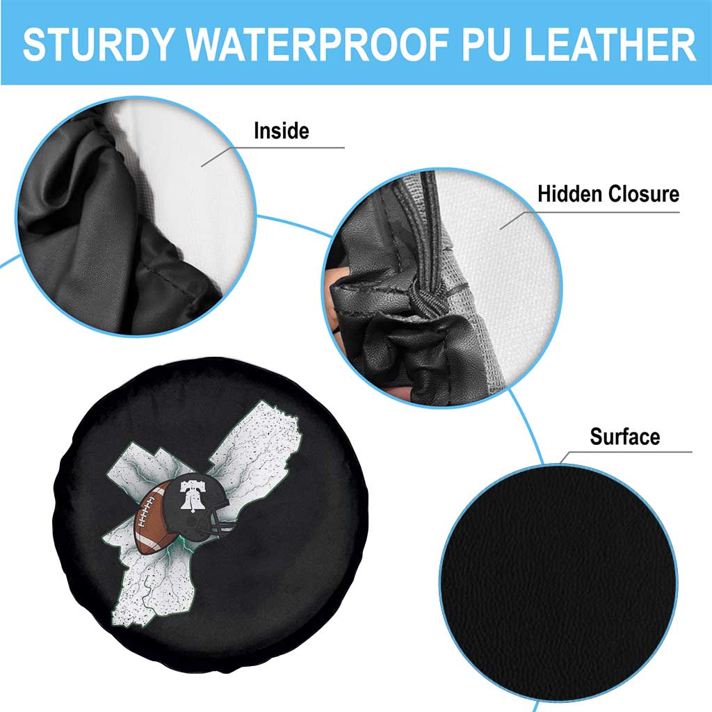 Philadelphia Liberty Bell Football Helmet Lightning Gift Spare Tire Cover - Wonder Print Shop