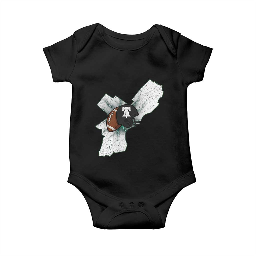 Philadelphia Liberty Bell Football Helmet Lightning Gift Baby Onesie - Wonder Print Shop