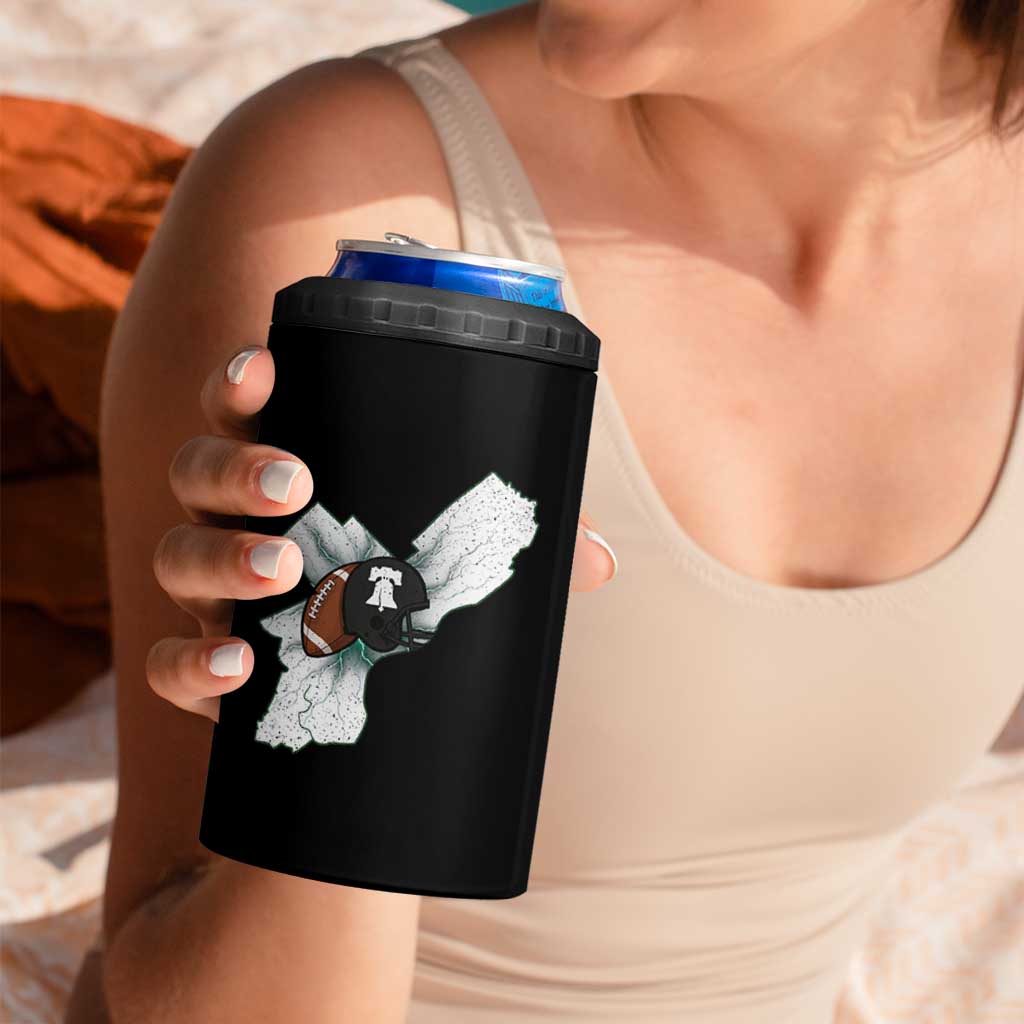 Philadelphia Liberty Bell Football Helmet Lightning Gift 4 in 1 Can Cooler Tumbler - Wonder Print Shop