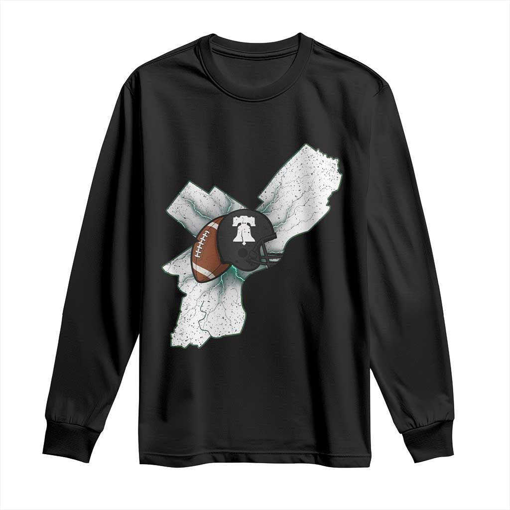 Philadelphia Liberty Bell Football Helmet Lightning Gift Long Sleeve Shirt - Wonder Print Shop