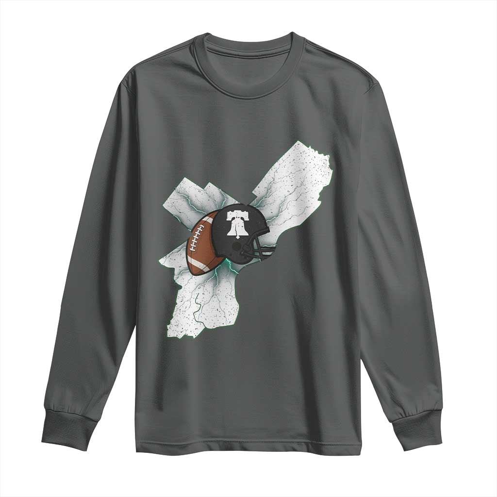 Philadelphia Liberty Bell Football Helmet Lightning Gift Long Sleeve Shirt - Wonder Print Shop