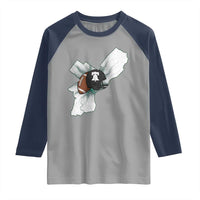 Philadelphia Liberty Bell Football Helmet Lightning Gift Raglan Shirt - Wonder Print Shop